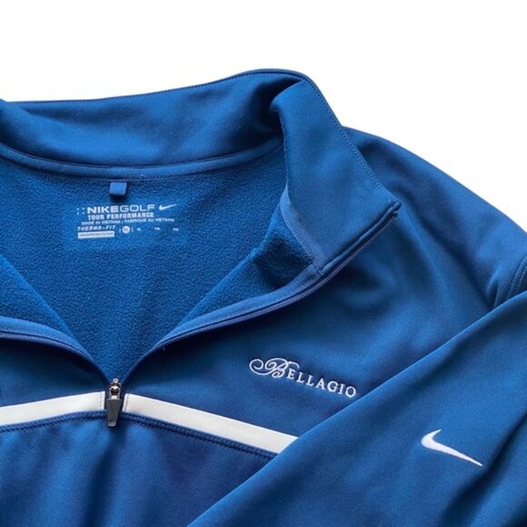 Nike Other - Nike Golf 1/4 Zip Long Sleeve Mens XL Blue Polyester Pullover Bellagio Swoosh